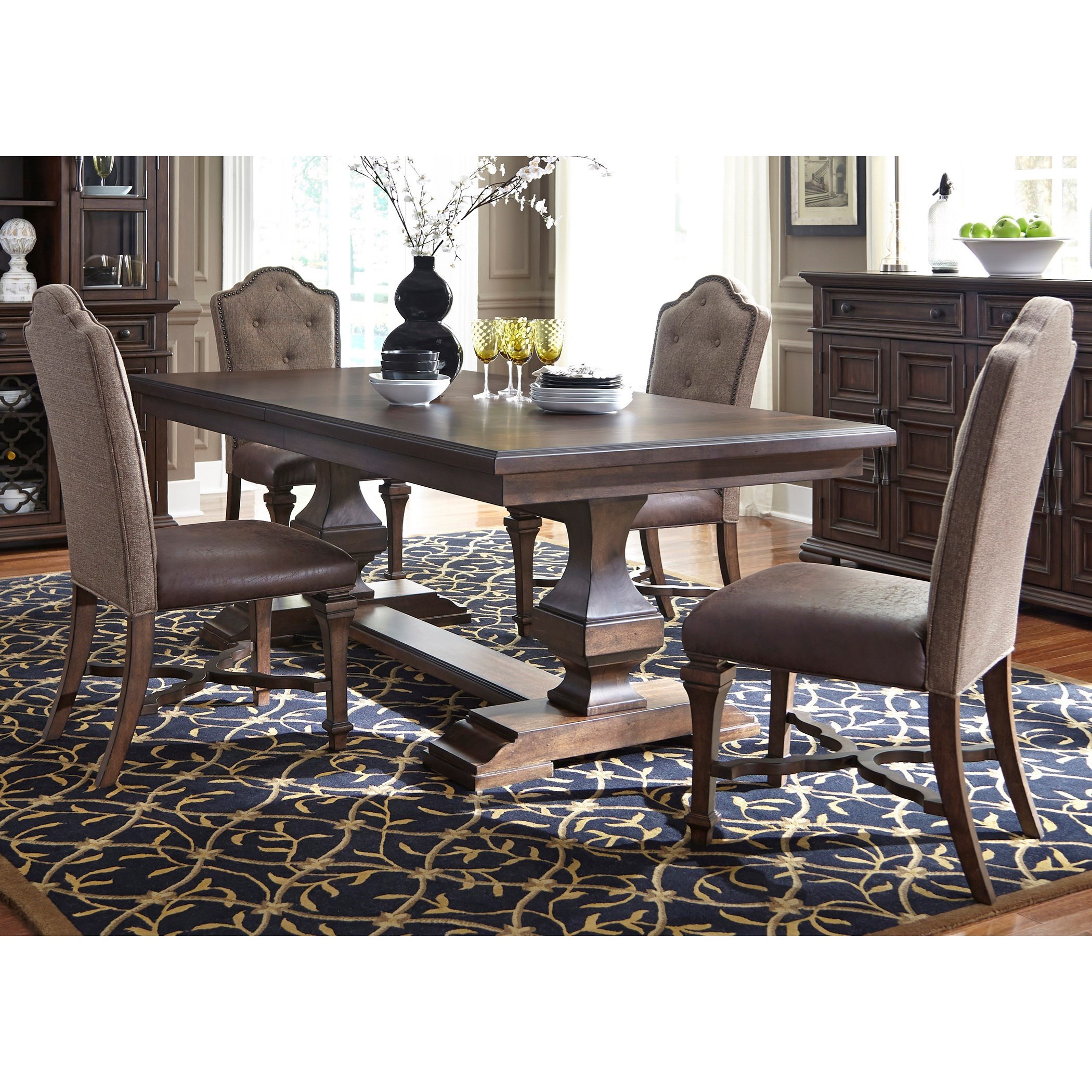 Dining Room Table With Upholstered Chairs / Ashley Berringer 6 Pc
